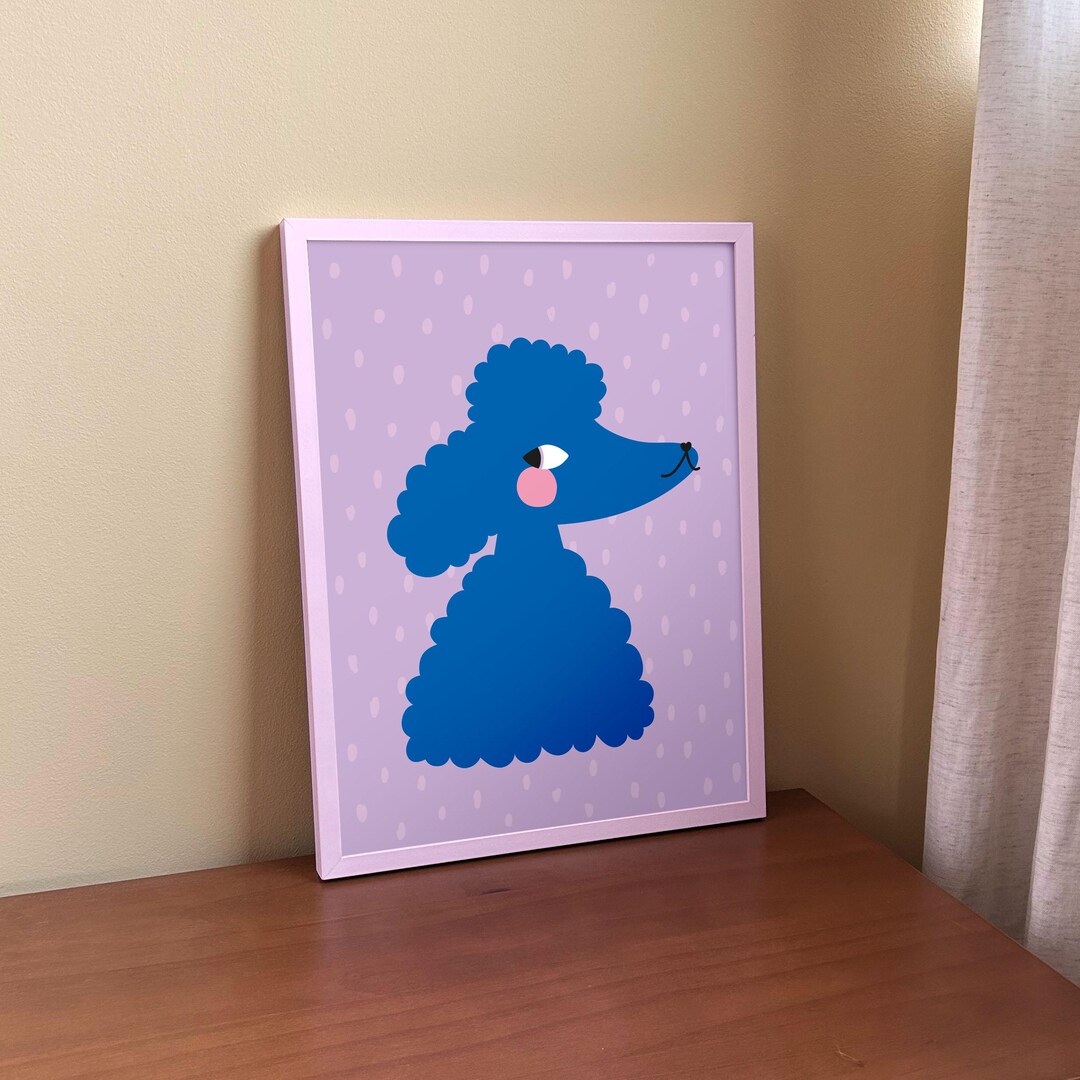Blue Poodle Print | Illustration | Poster for Kids | Wall Decor ...