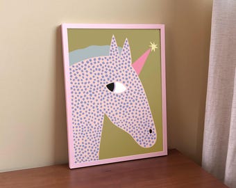 Unicorn Poster – Magical Nursery Wall Art for Kids