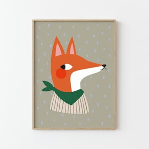 Wald Fuchs | Illustration | Poster für Kinder | Bild | Kinderzimmer Spielzimmer