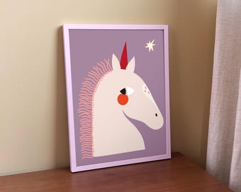 Unicorn Poster – Magical Nursery Wall Art for Kids