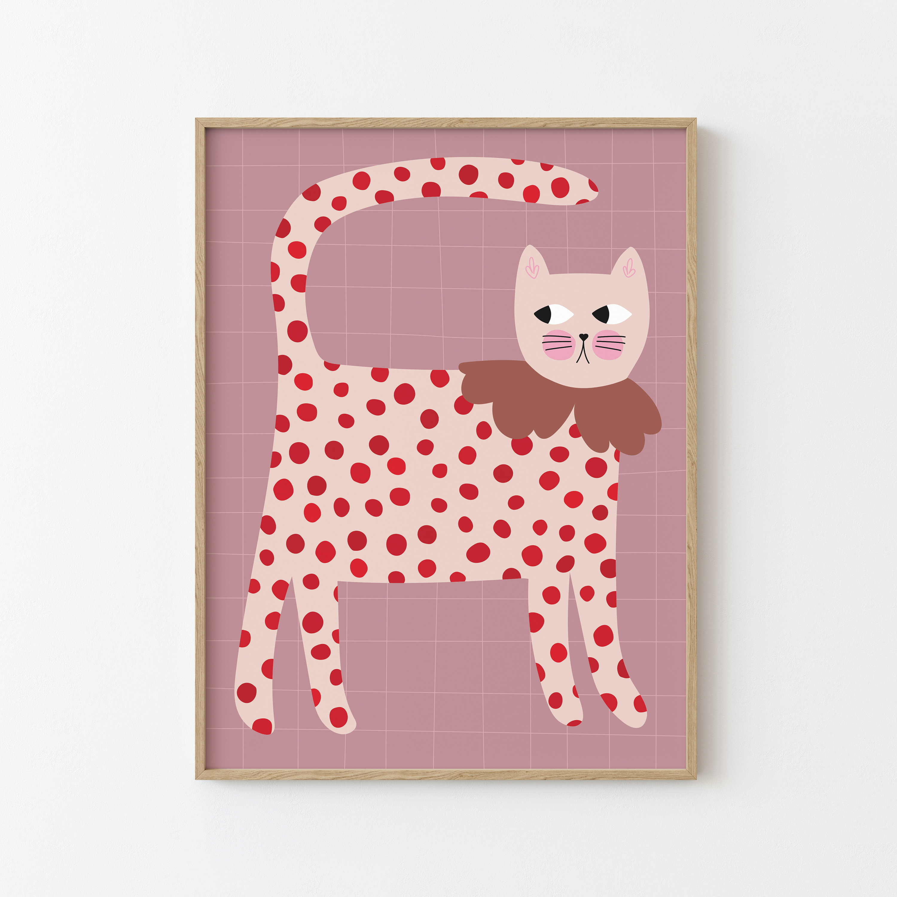 ミニ 三角スタイ(ドット柄 ブラウン) 猫 セーフティバックル(猫 ミニ 三角スタイ(ドット柄 ブラウン) 猫 セーフティバックル(猫