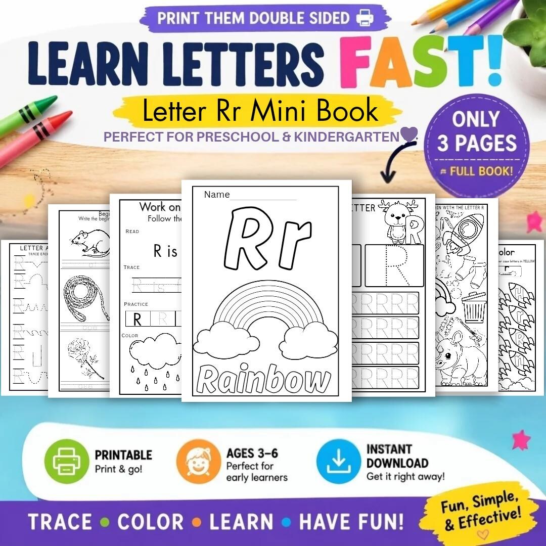 Letter R Phonics Mini Book – Printable Alphabet Activity for Kids ...