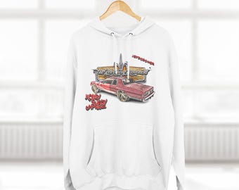 Box Chevy Movement Three-Panel Fleece Hoodie, Caprice Sports Coupe Money Caprices Sweatshirt, BCM Hoodie, Vintage Car Lover Gift, Retro Car