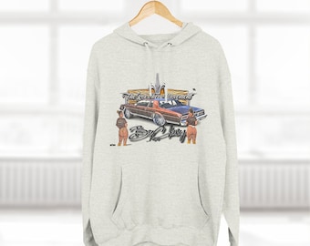 Vintage Three-Panel Fleece Hoodie for Chevy Caprice Fans, Unisex Sweatshirt for Car Enthusiasts, Classic Car Apparel, Retro Car Lover Gift,