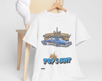 Maglietta unisex in cotone pesante vintage BCM Box Chevy Classic, maglietta Top 5 SH T 4dr Chevy Caprice, maglietta unica per i fan della Chevy, auto retrò
