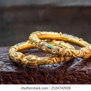 Handmade men's accessories, domineering and exaggerated jewelry, engraved pattern gold bracelet