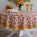 Orange Blossom ~ Persian Mediterranean Floral Round Tablecloth
