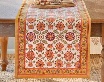 Persian Table Runner Ethnic Tribal Abstract Boho Cotton Sateen Table Runner by Spoonflower Kilim In Warm Multi by elliottdesignfactory