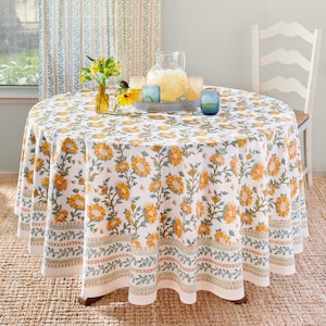 Round Tablecloth, Yellow Sunflower Tablecloth, Fall Hosting Decor, Modern Farmhouse Decor, Wedding Table Cloth, Kitchen ~ Sunflower Serenade