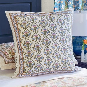 Euro Pillow Sham Cover, Floral Cushion Cover, Indian Throw Pillow Case, Decorative Pillow Cover, Pillow Decor, Bohemian, Enchanted - CP Enchanted (CP)