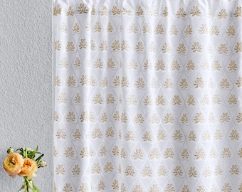 Cortinas para café marroquí, cortinas blanco oro, cortinas para cocina, cortinas indias estampadas, cortinas transparentes, decoración para invitados ~ Velo de novia