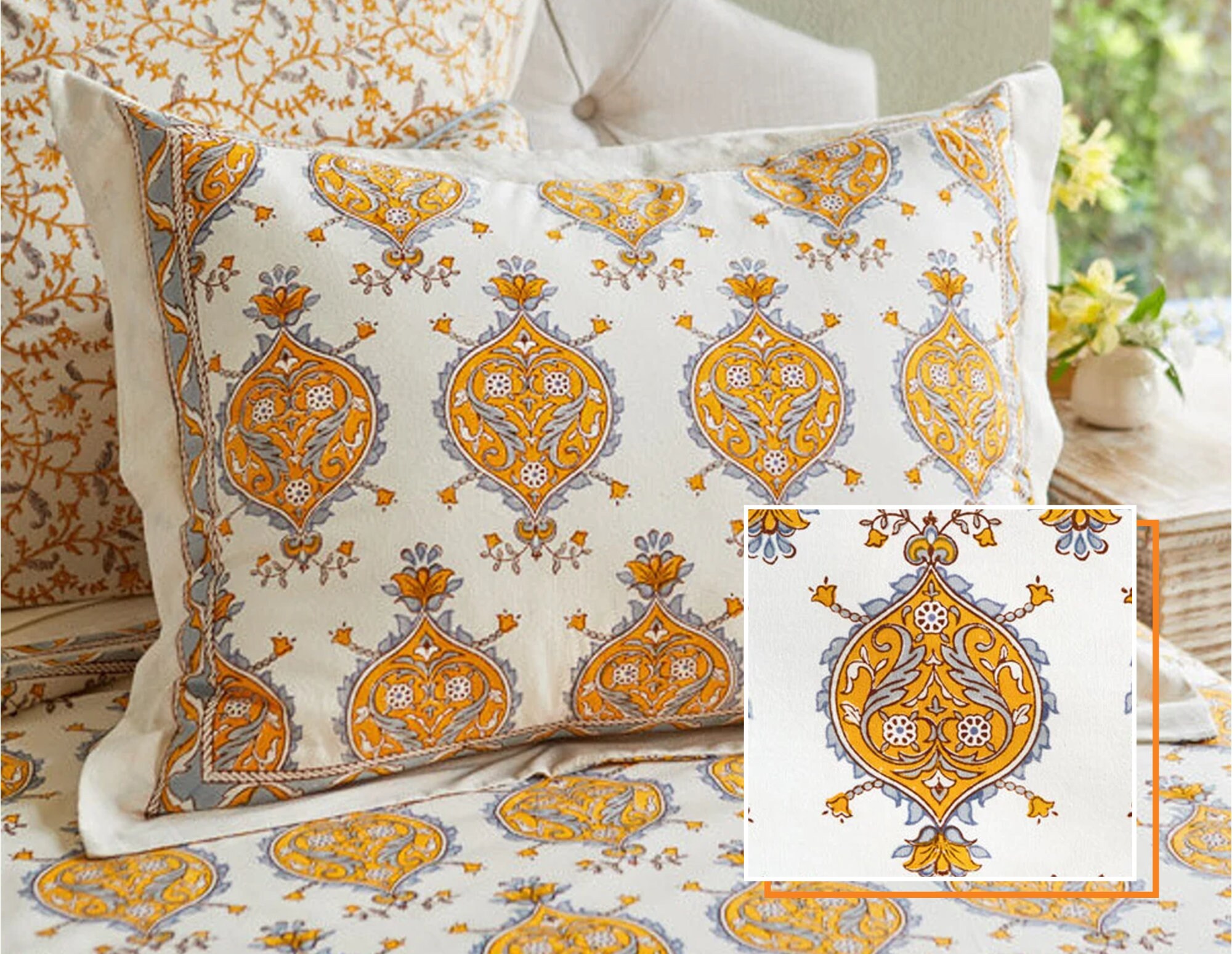 Gold Pillow Shams Etsy
