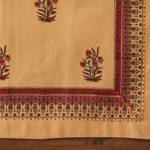 Mango Orange Sham, India Sari Pillow Sham, Standard Cotton Pillow Cover, Block Printed Fabric Sham, Floral Pillow Case ~ Indian Summer (CP) image 3
