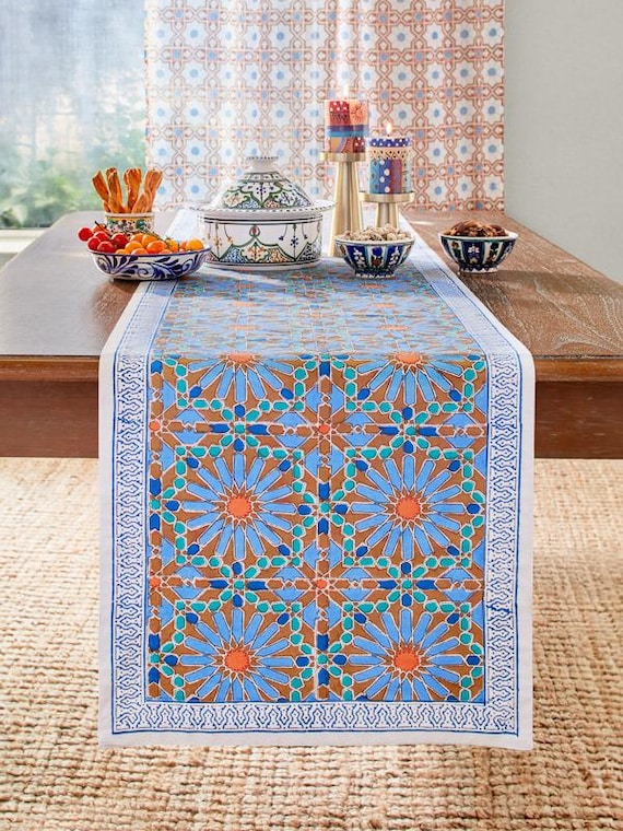 Moroccan Table Runner, Indian Table Runner, Batik Table Runner