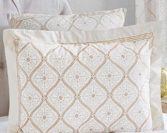Vanilla Glacé ~ Elegant Pillow Case, Indian Pillow Sham, Modern Bedroom Decor, Standard Pillow Insert, Asian Cushion Cover, Luxury Pillow