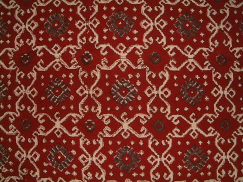 Ruby Kilim Rustic Designer Red Black Fabric Shower Curtain Etsy