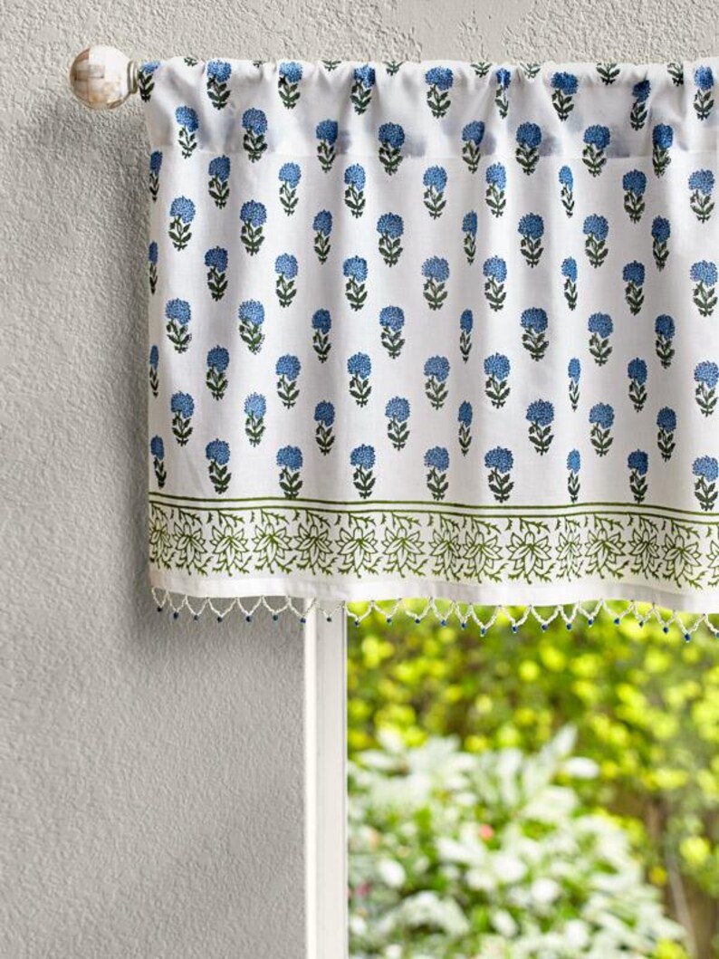 Moonlit Taj Modern Farmhouse Curtains Hand Blocked - Indian Window ...