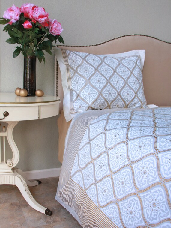 Vanilla Glace White Gold Romantic Elegant Luxury Duvet Cover Etsy