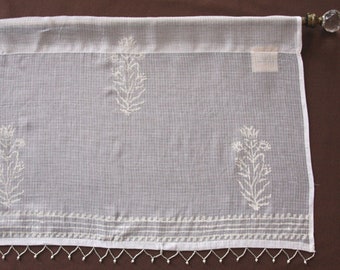 White Cafe Curtains ~ Handcrafted artisanal textiles, block printed in India ~ Tulip Mist