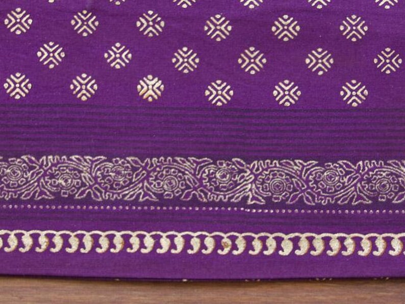 Mystic Amethyst ~ Plum Purple /& Gold Sari Print India Euro Sham