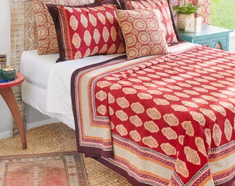 Spice Route ~ Moroccan Bedspread, Indian Bedspread, Soft Cotton Cover, Marrakesh Bedspread, Turkish Bedspread, Bohemian Throw,Exotic Bedding