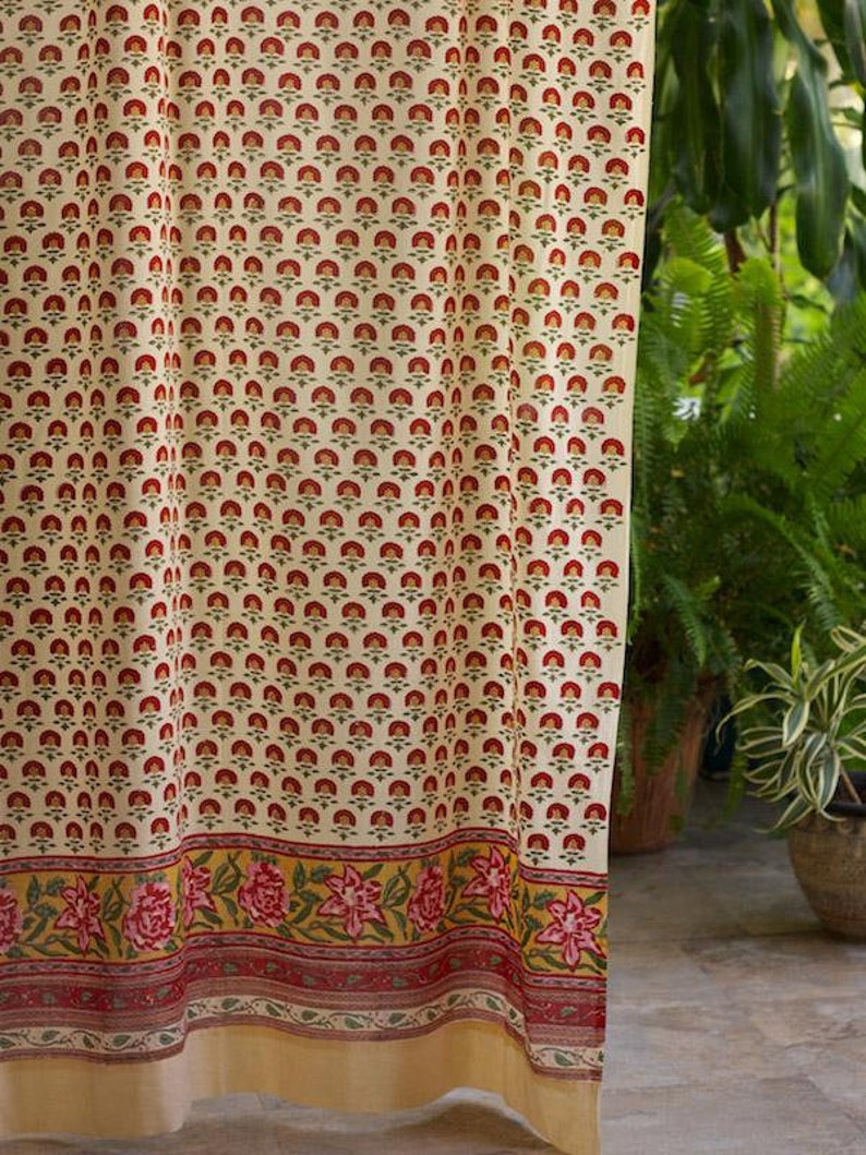 Tropical Garden ~ Country Cottage Colorful Kitchen Curtain