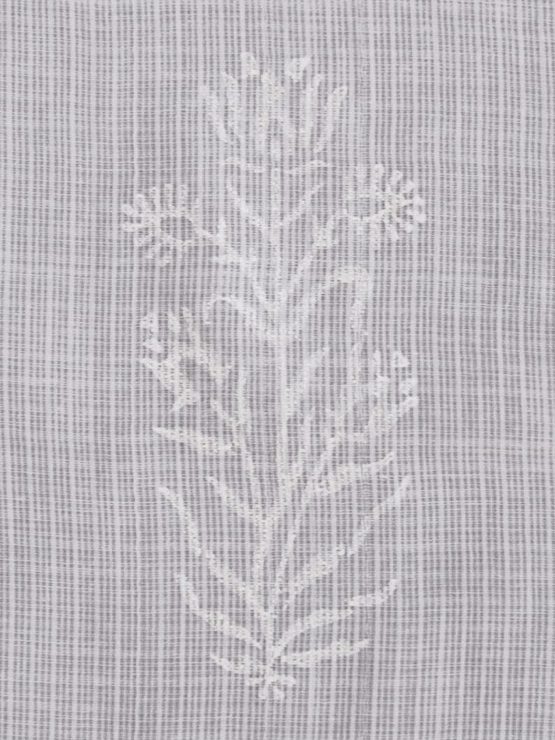 Tulip Mist ~ White Floral Sheer Kitchen Cafe Curtain
