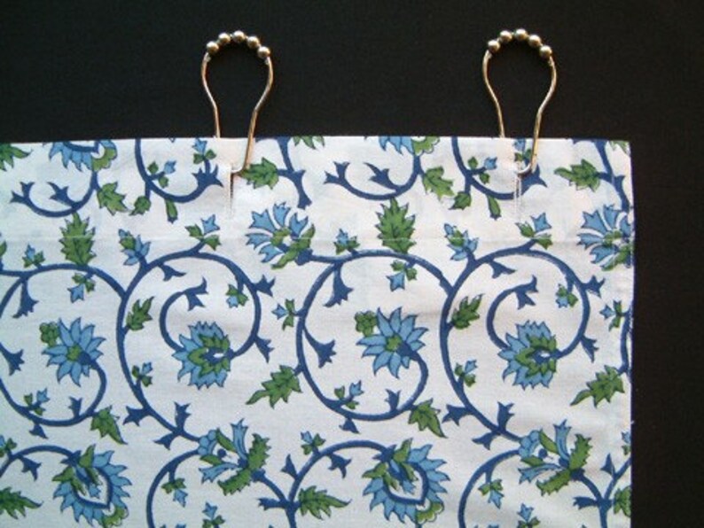 Moonlit Taj Block Print Shower Curtain Indian Shower Etsy