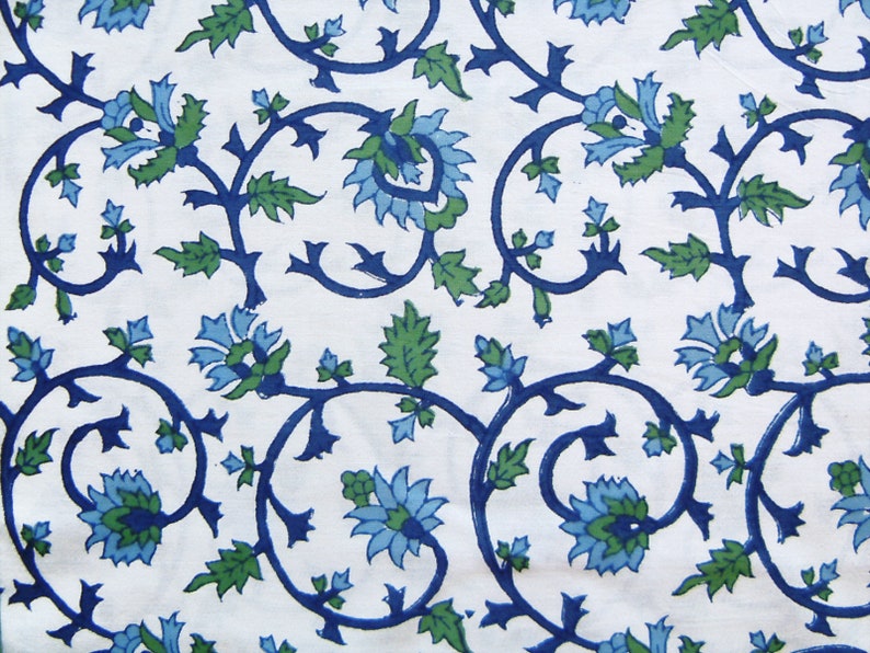 Elegant Floral Turquoise Luxury Indian Tablecloth Moonlit Taj