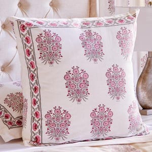 Pink Euro Pillow Sham Cover, Vday Decor, Girly Euro Sham, Floral Pillow Case, Romantic Decor, Home Improvement,Block Print ~Dahlia Daydreams Dahlia Daydreams(CP)