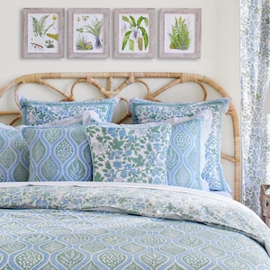 Woodland Duvet Cover, Sage Green Duvet Cover, Floral Bedding, Indian Block Print, Luxury Duvet Cover, Cozy Bedroom Decor - Woodland Ferns