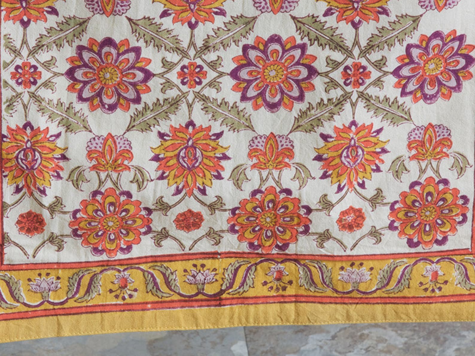 Orange Blossom Persian Table Runner Indian Table Runner Etsy