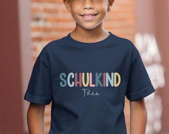 Personalisiertes Schulkind T-Shirt, Einschulungsgeschenk für Mädchen und Jungs, Schulkind 2024, T-Shirt Schulanfang
