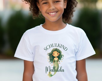 Personalisiertes Schulkind T-Shirt, Einschulungsgeschenk für Mädchen und Jungs, Schulkind 2024, T-Shirt Schulanfang, Schuleintritt Geschenk