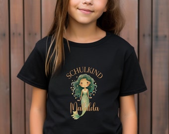 Personalisiertes Schulkind T-Shirt, Einschulungsgeschenk für Mädchen und Jungs, Schulkind 2024, T-Shirt Schulanfang, Schuleintritt Geschenk
