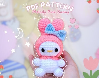 Pink Hooded Bunny Crochet Pattern - Crochet Bunny Pattern, Amigurumi Pattern, Perfect for Craft Lovers, Easter Pattern, Plushie Pattern