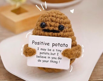 Crochet Positive Potato -  Emotional Support Potato, Creative Knitting Wool Potato, Positivity Gift, Supportive Potato, Car Decor, Accessory