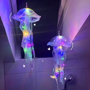 Aesthetic LED Jellyfish Lamp Bedroom Night Lamp, Bedroom Night Light, Room And Home Decoration, Jellyfish Decor, Boho, Fantasy Nightlight zdjęcie 2