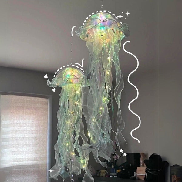 LED Cute Jellyfish Lamp - Aesthetic Night Light, Unique Room Decor, Cute Room Decor, Atmosphere Decoration Light, Sea Lover, Gifts For Her