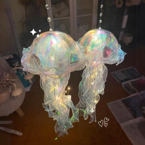 Aesthetic LED Jellyfish Lamp Bedroom Night Lamp, Bedroom Night Light, Room And Home Decoration, Jellyfish Decor, Boho, Fantasy Nightlight image 3