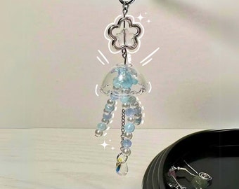 ブルークラゲキーホルダー - 手作りクラゲキーホルダー、クラゲの携帯