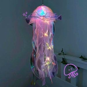 Aesthetic LED Jellyfish Lamp Bedroom Night Lamp, Bedroom Night Light, Room And Home Decoration, Jellyfish Decor, Boho, Fantasy Nightlight Purple