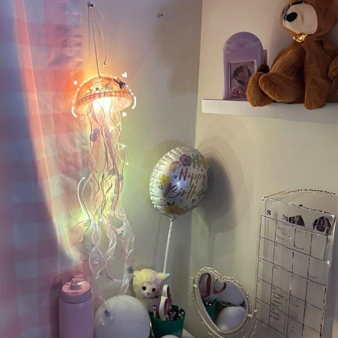 LED Luminous Jellyfish Lamp - Bedroom Night Lamp, Bedroom Night Light, Room and Home Decoration ...