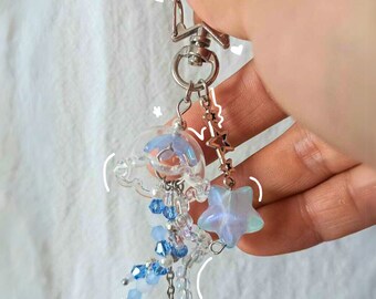 ブルークラゲキーホルダー - 手作りクラゲキーホルダー、クラゲの携帯