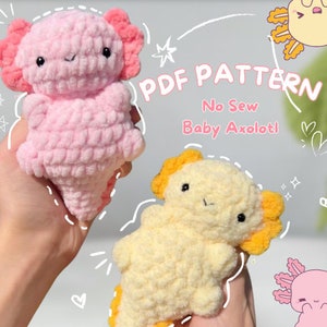 Axolotl Crochet Pattern - DIY Cute Axolotl Design, Downloadable PDF, Amigurumi Axolotl Pattern, Amigurumi Crochet Pattern, Axolotl Plushie