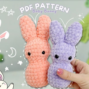 Peep Bunny Crochet Pattern - Easter Bunny Pattern, Downloadable PDF, Cute Easter Gift, Digital Amigurumi Bunny Pattern, Easter Pattern