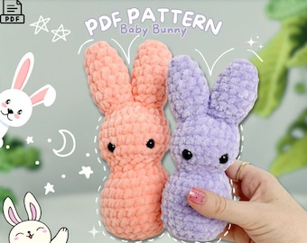 Peep Bunny Crochet Pattern - Easter Bunny Pattern, Downloadable PDF, Cute Easter Gift, Digital Amigurumi Bunny Pattern, Easter Pattern