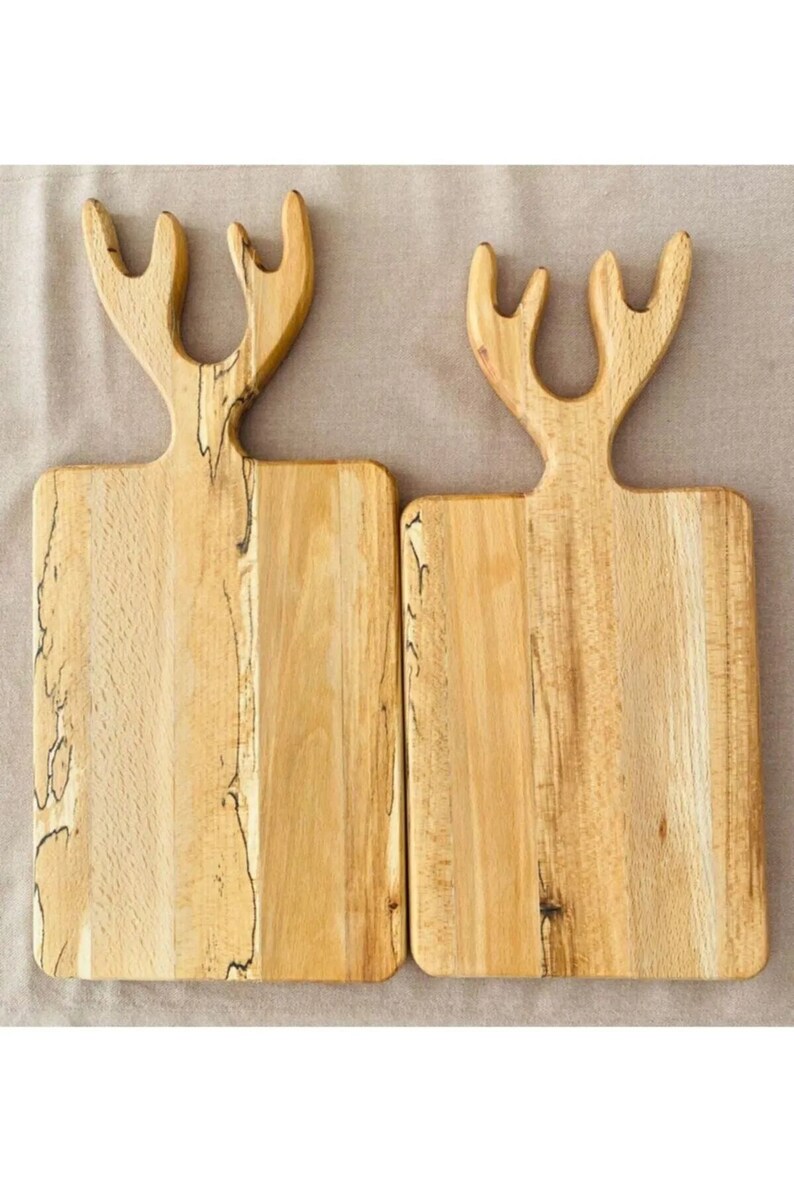 Deer antler meat cutting board, meat cutting board, presentation board, deer antler presentation board 100% hornbeam zdjęcie 3