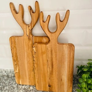 Deer antler meat cutting board, meat cutting board, presentation board, deer antler presentation board 100% hornbeam zdjęcie 1