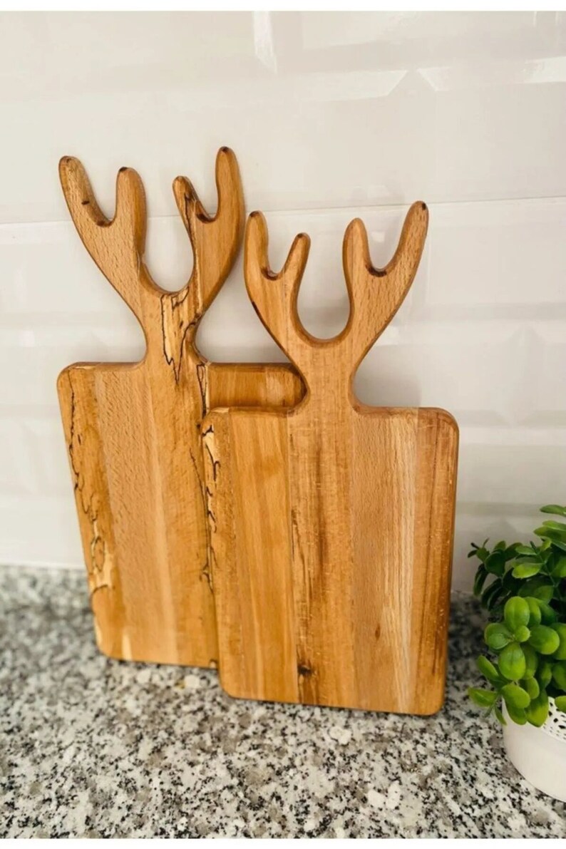 Deer antler meat cutting board, meat cutting board, presentation board, deer antler presentation board 100% hornbeam zdjęcie 1